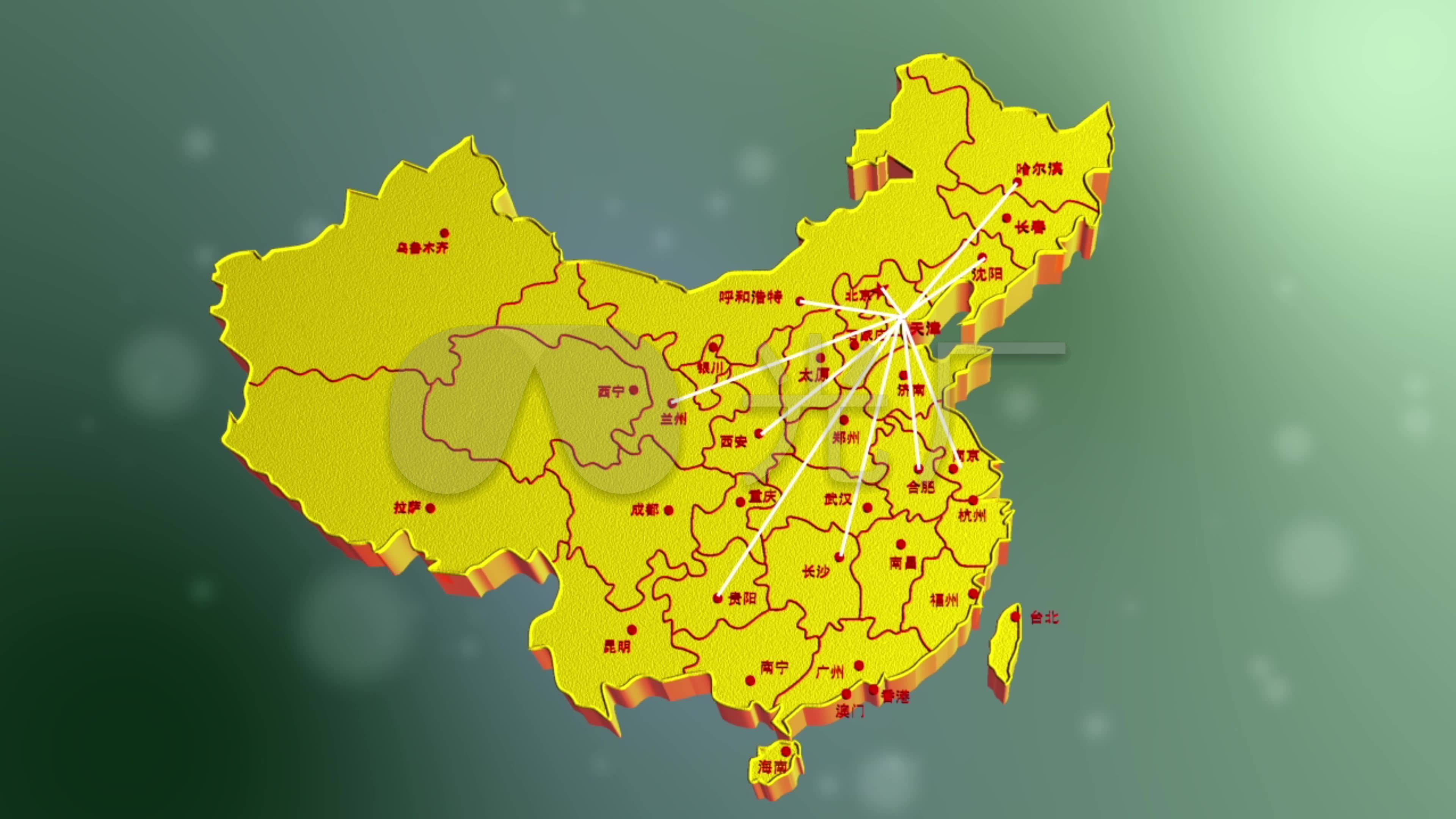 4k从地球穿梭大气层到中国地图板块