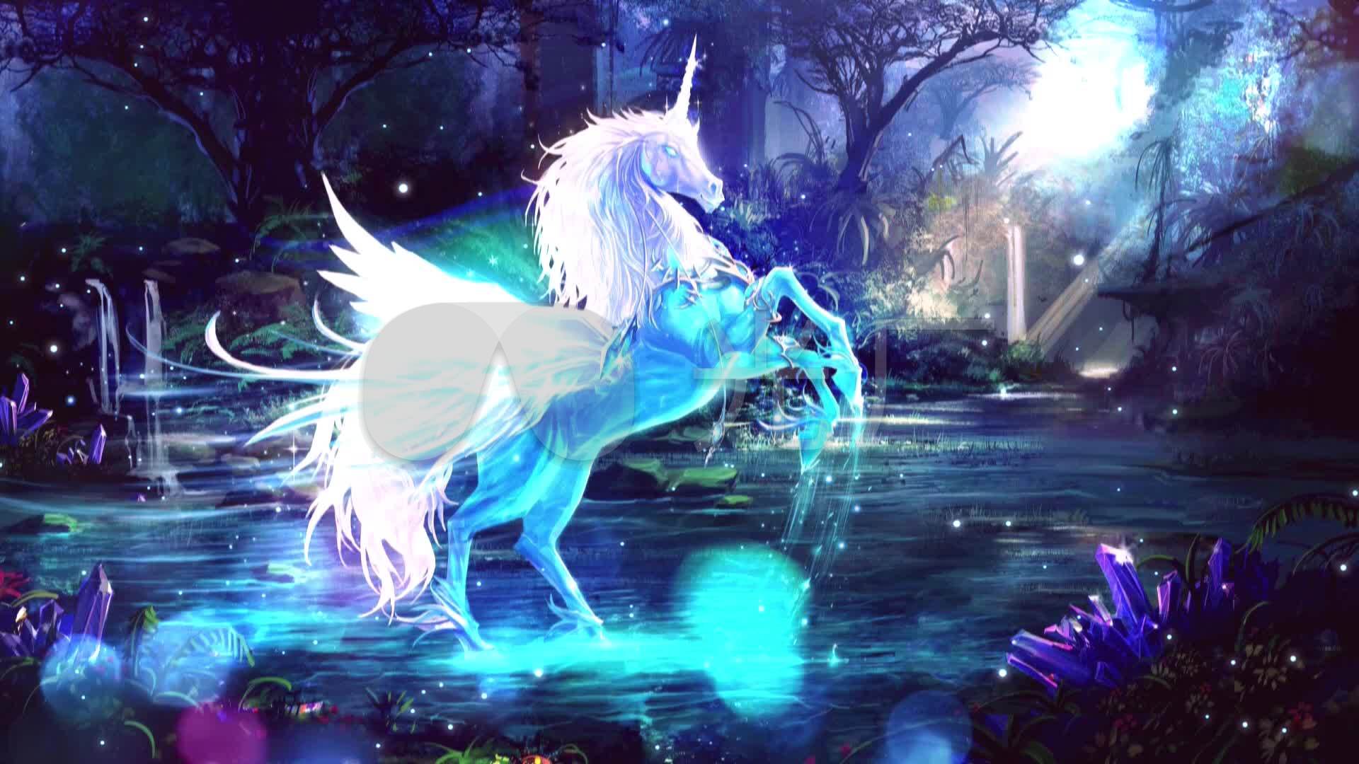 唯美意境梦幻独角兽飞马_1920x1080_高清视频素材下载