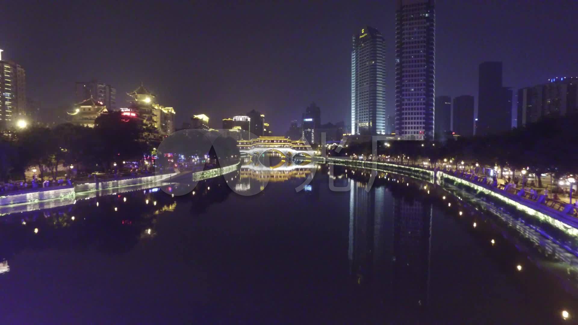 四川成都夜景航拍素材_1920x1080_高清视频素材下载