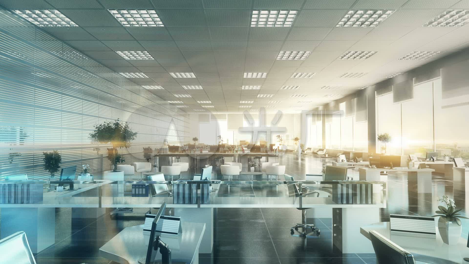 现代办公室cg场景_1920x1080_高清视频素材下载(编号