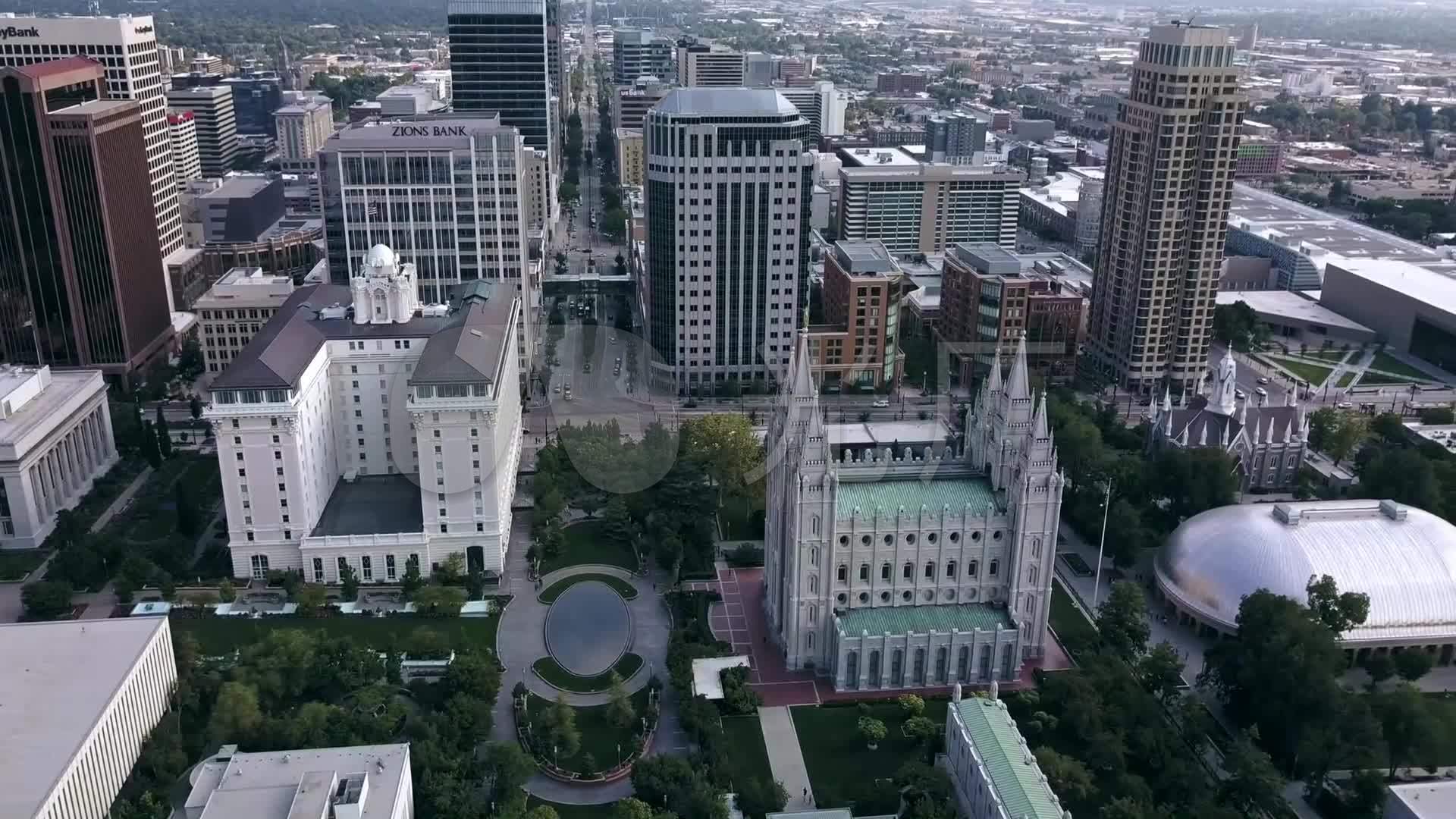 航拍美国犹他州盐湖城楼宇街道11258