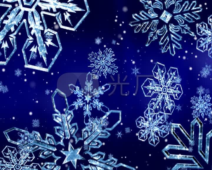雪花下雪冰晶冬季圣诞节唯美_720x576_高清视频素材