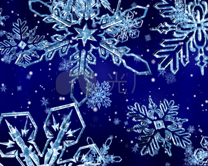 雪花下雪冰晶冬季圣诞节唯美_720x576_高清视频素材