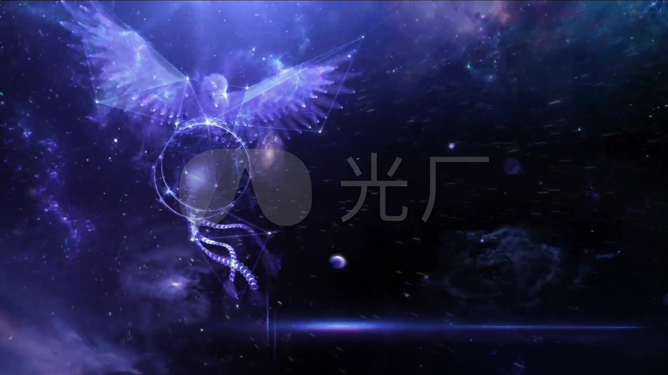 蓝色宇宙科技星座动物龙音乐乐器开场片头_2560x1440