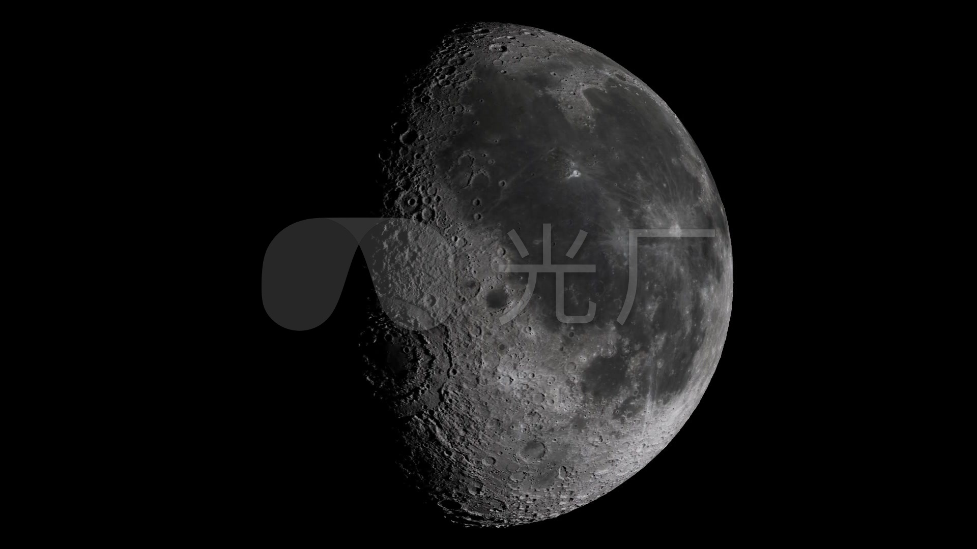 黑白月球旋转_1920x1080_高清视频素材下载(编号:)