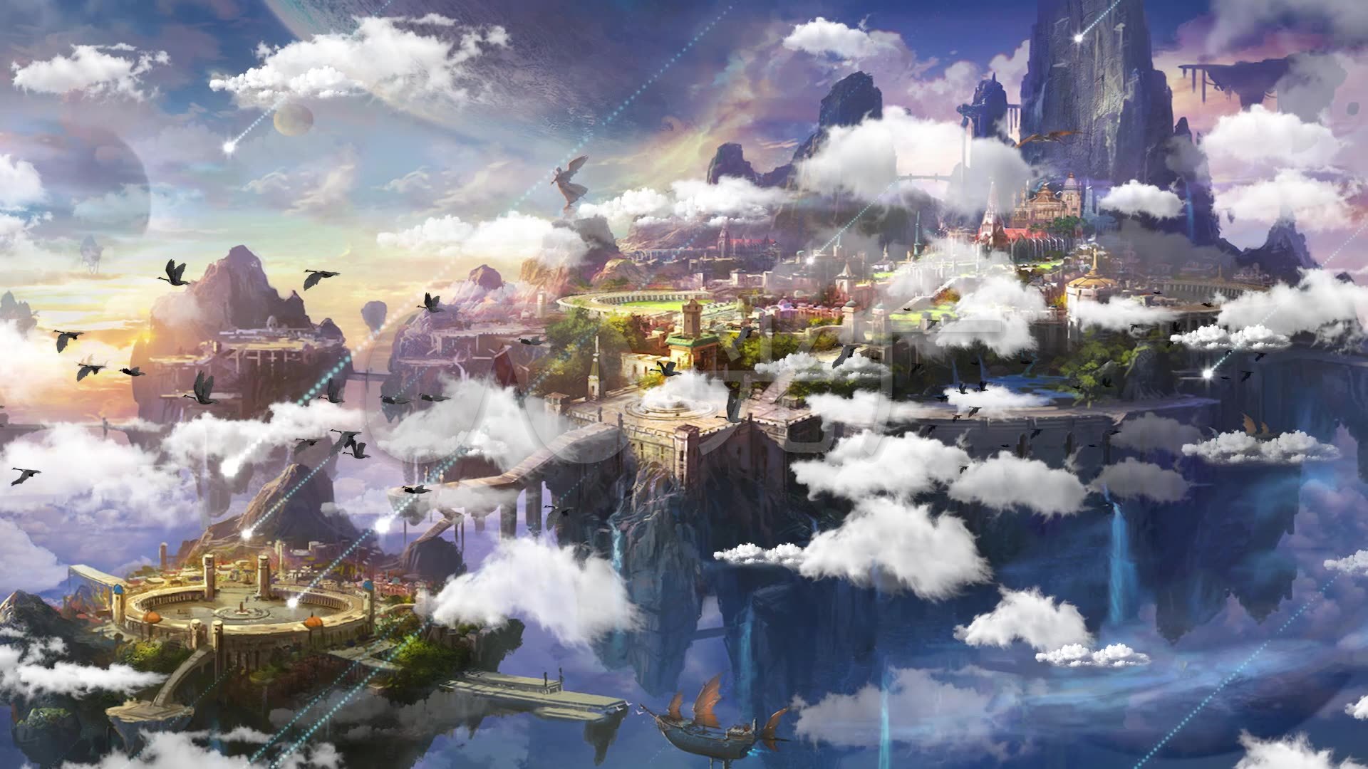 天空之城壁纸1080p,宫崎骏天空之城美图 26秒流星天空之城_1920x1080_高清视频素材下载(编号