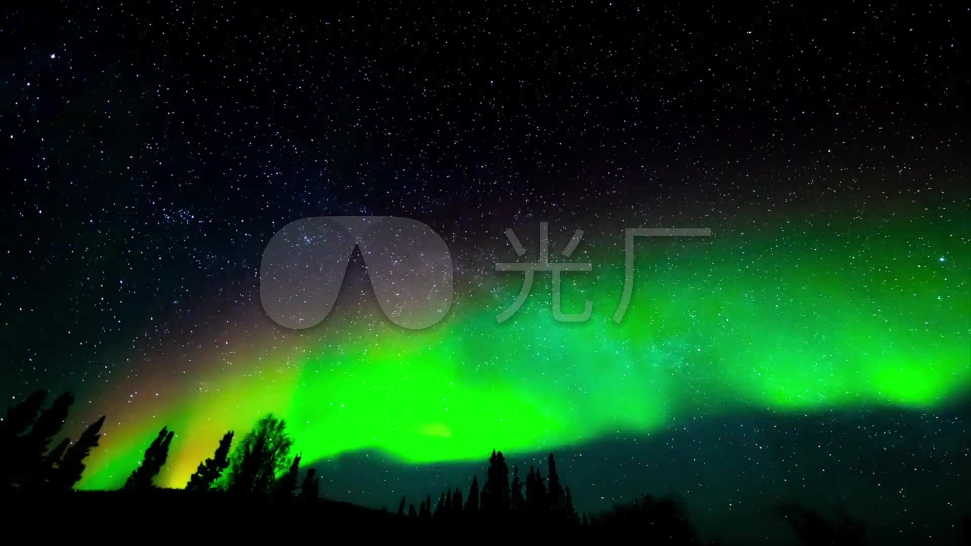 夜晚的北极光_1920x1080_高清视频素材下载(编号:)