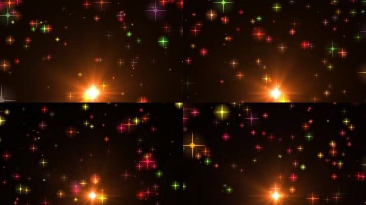 明星七彩闪烁星星光效背景视频