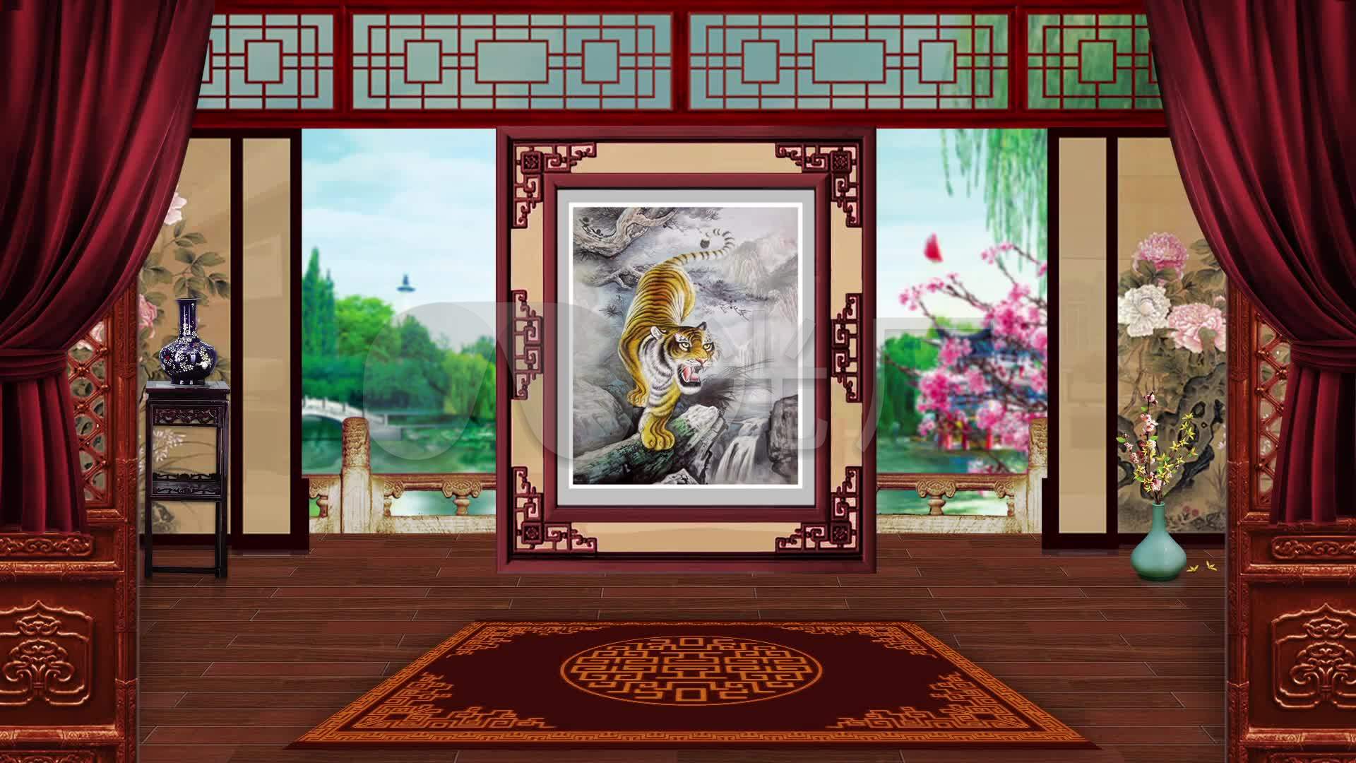 戏曲背景大户人家中堂_1920x1080_高清视频素材下载