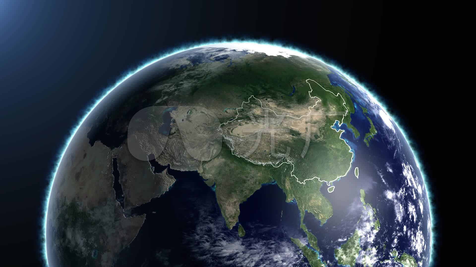 大气地球中国地图运动_1920x1080_高清视频素材下载
