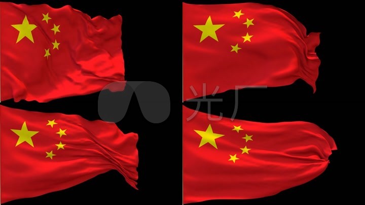 高清全屏国旗飘扬带通道