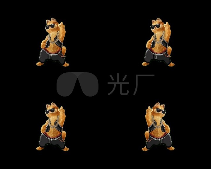 跳舞的迷人猫儿童卡通前景动态叠加素材