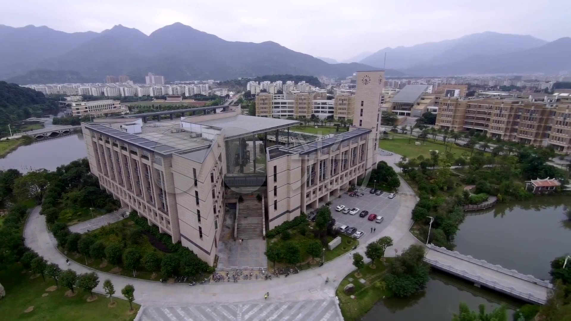 航拍福州大学_1920x1080_高清视频素材下载(编号:)