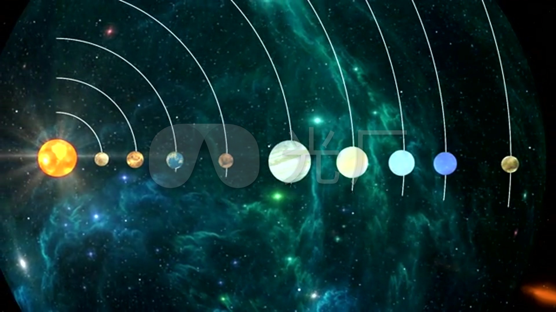 2016九大行星视频素材八大行星冥王