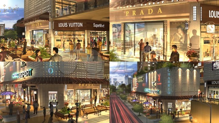 3d三维商业街商场服装专卖店商场