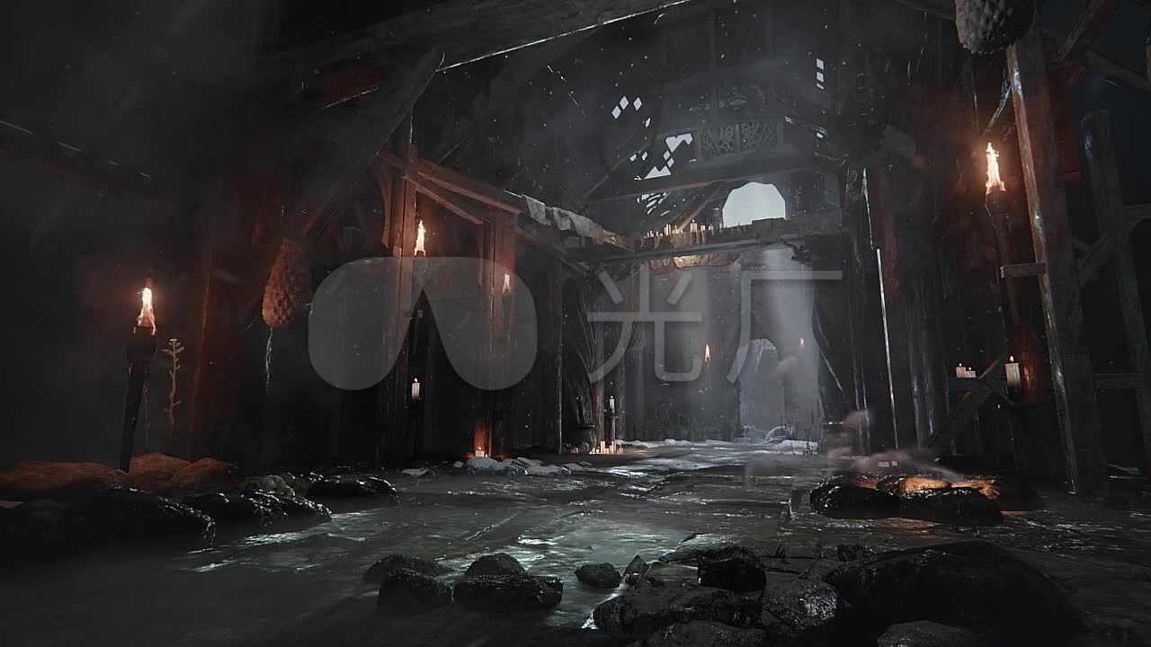 欧式建筑废墟内景_1280x720_高清视频素材下载(编号:1650096)_舞台