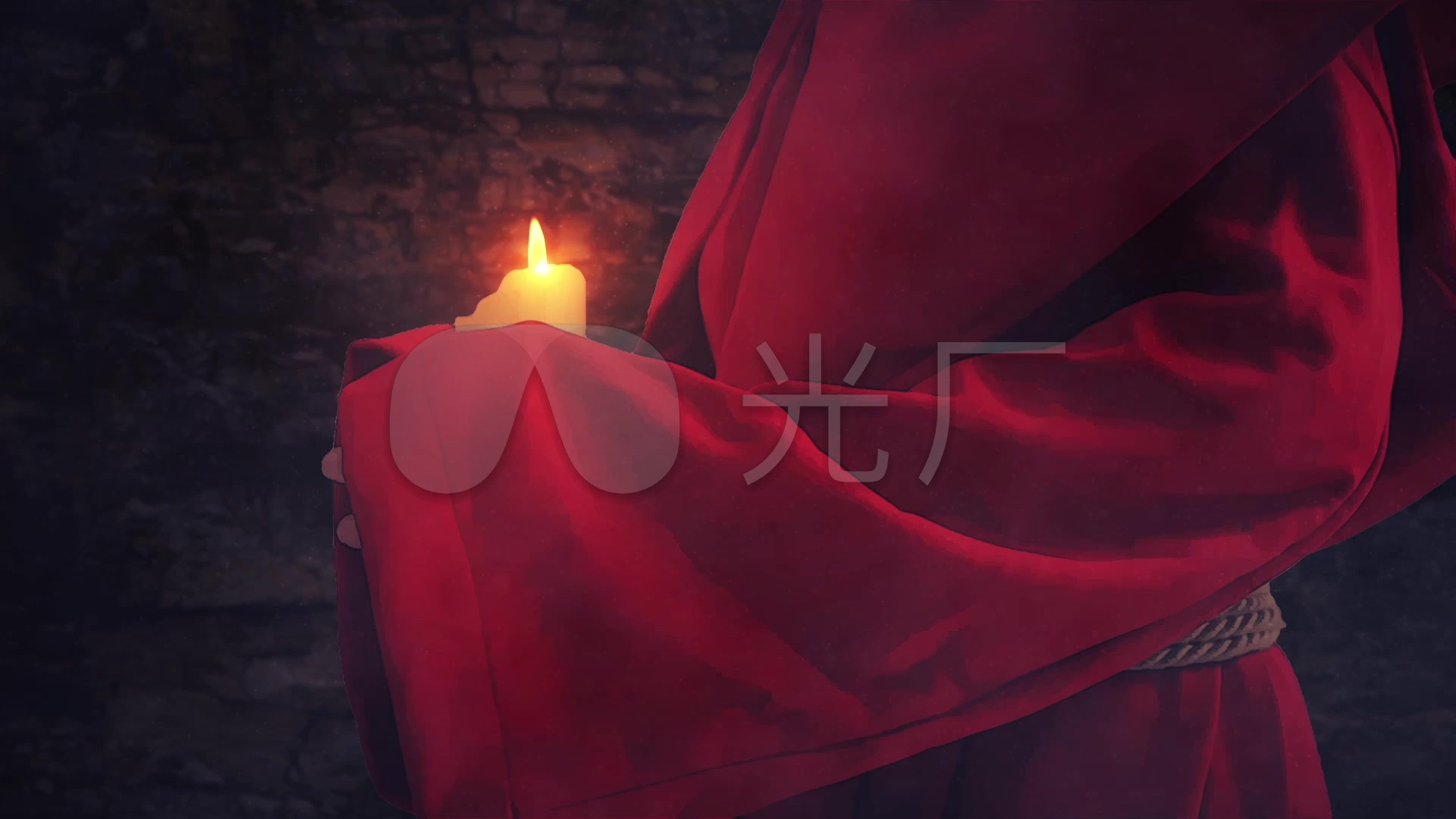 中元节僧侣行走手持蜡烛恐怖祭祀高清视频