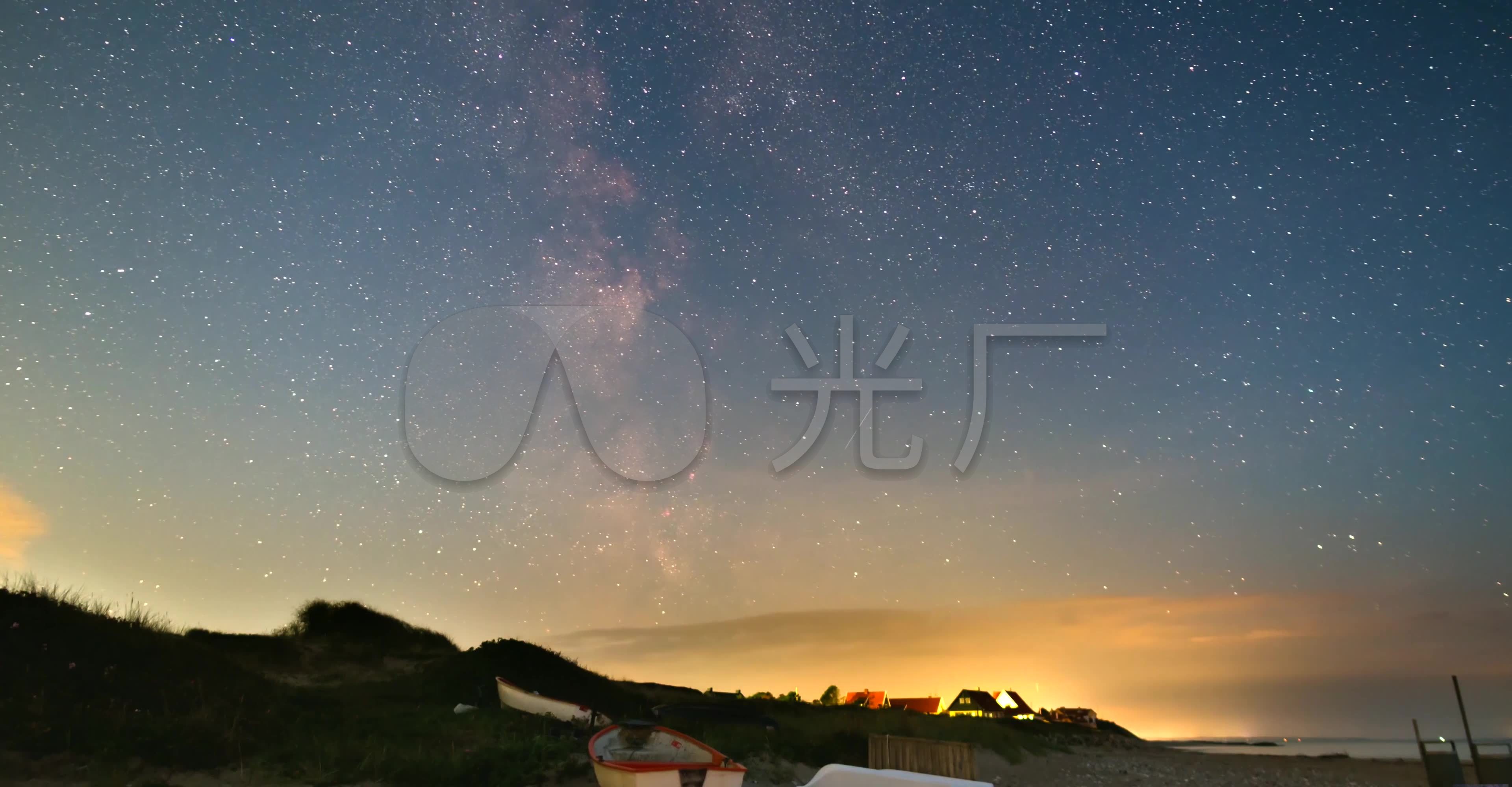 4k大自然日落黄昏天空夜空延迟拍摄