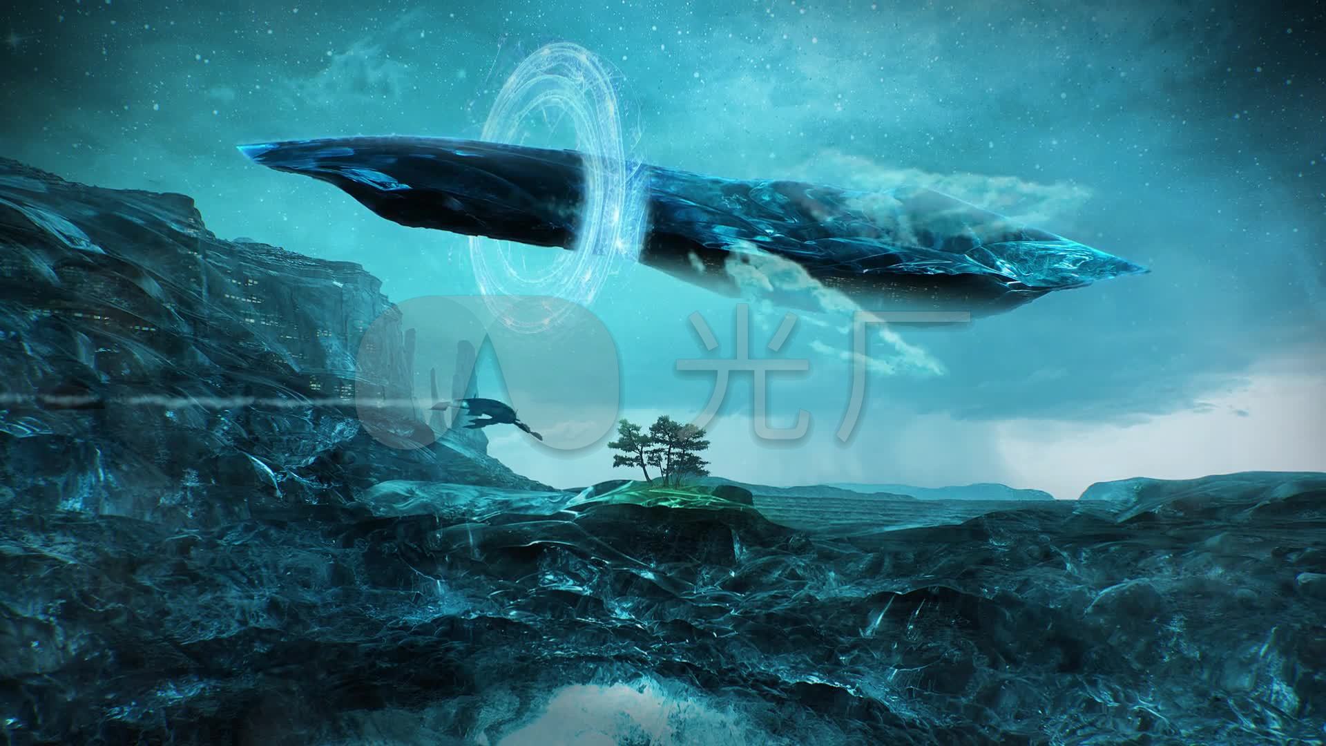 1920x1080壁纸科幻,1920*1080壁纸二次元 科幻穿越科技蓝色调场景cg_1920x1080_高清视频素材