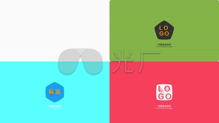 5款创意线条mg动画logo展示ae模板