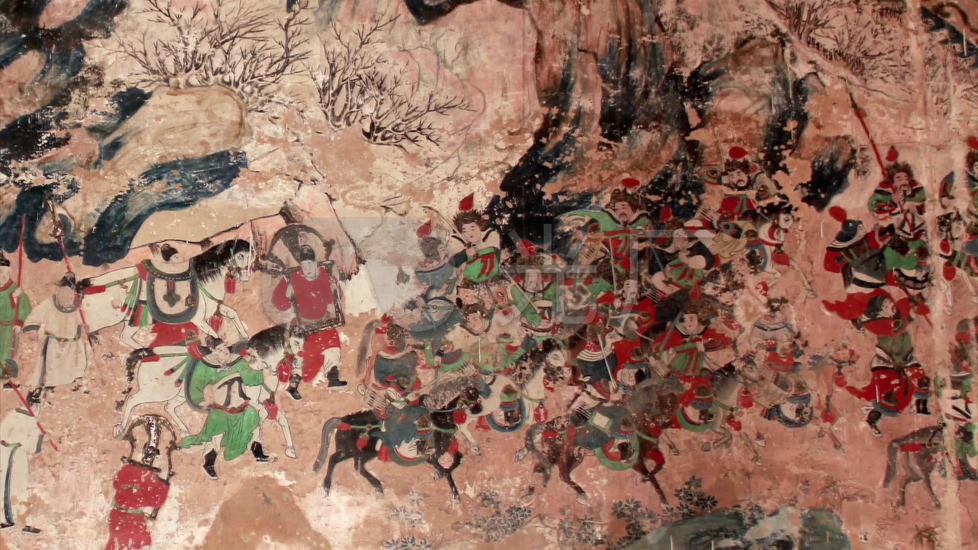 宋代泰山神启跸回銮图彩色巨幅壁画艺术