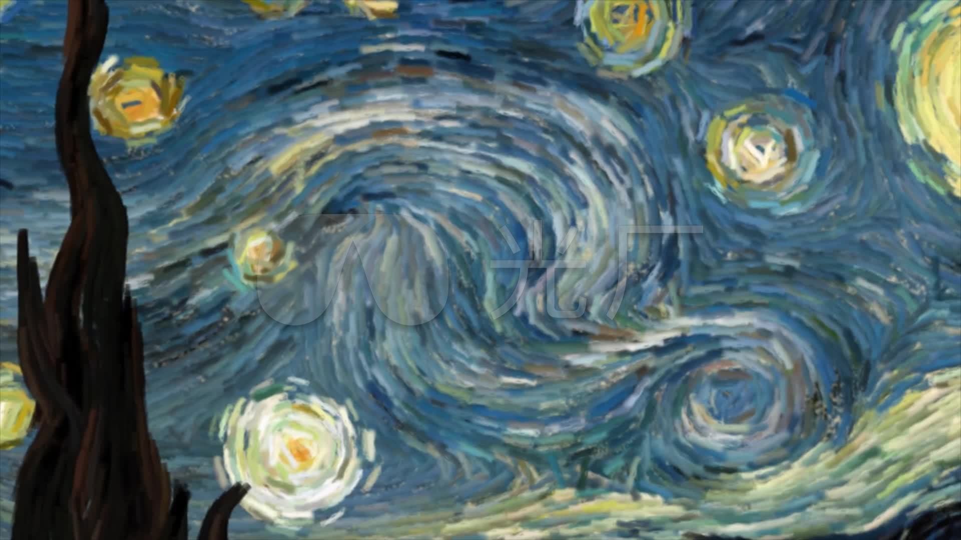 梵高的星空_1920x1080_高清视频素材下载(编号:)_实拍