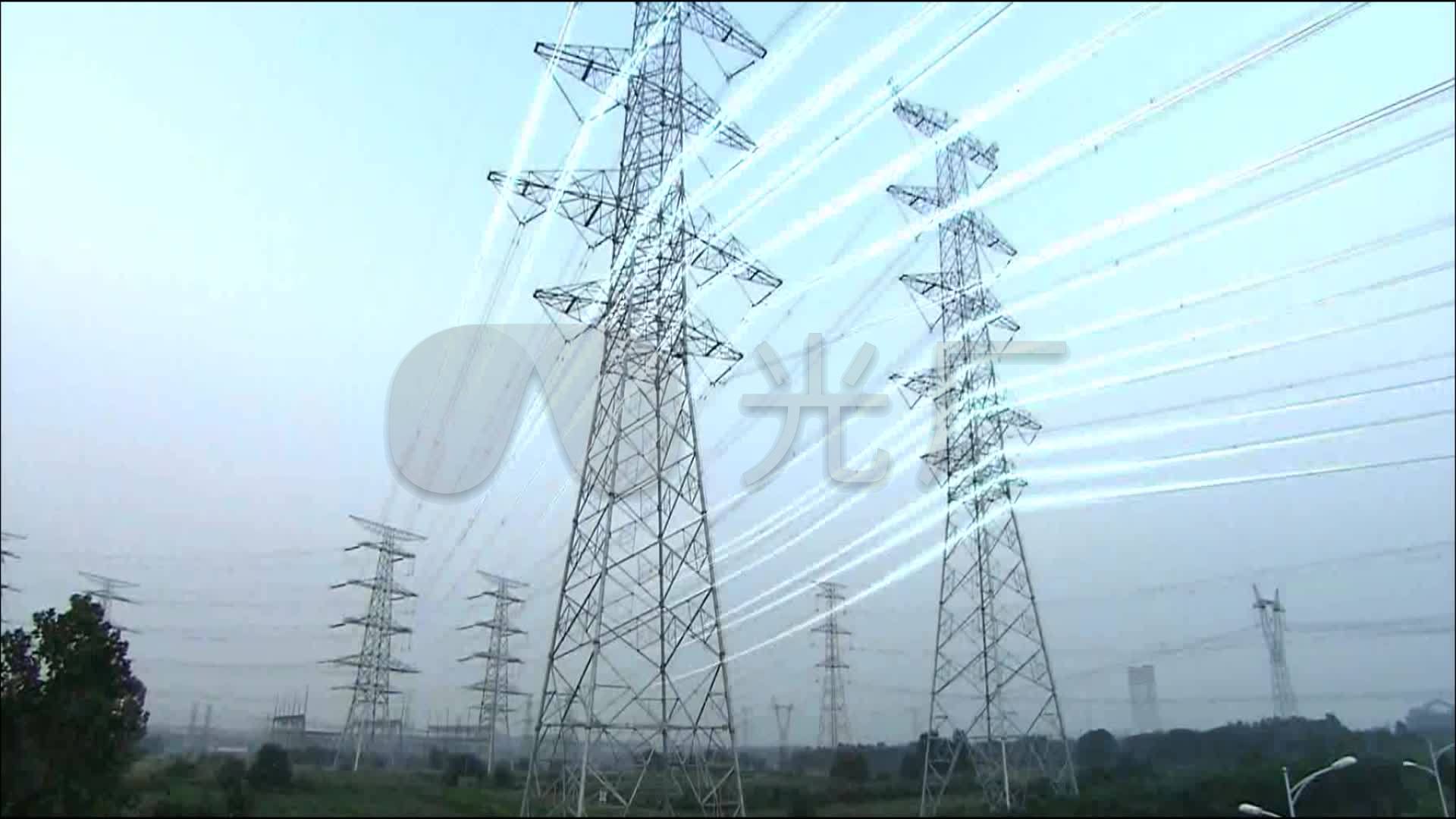 电力传输电业局光线电缆城市用电_1920x1080_高清视频