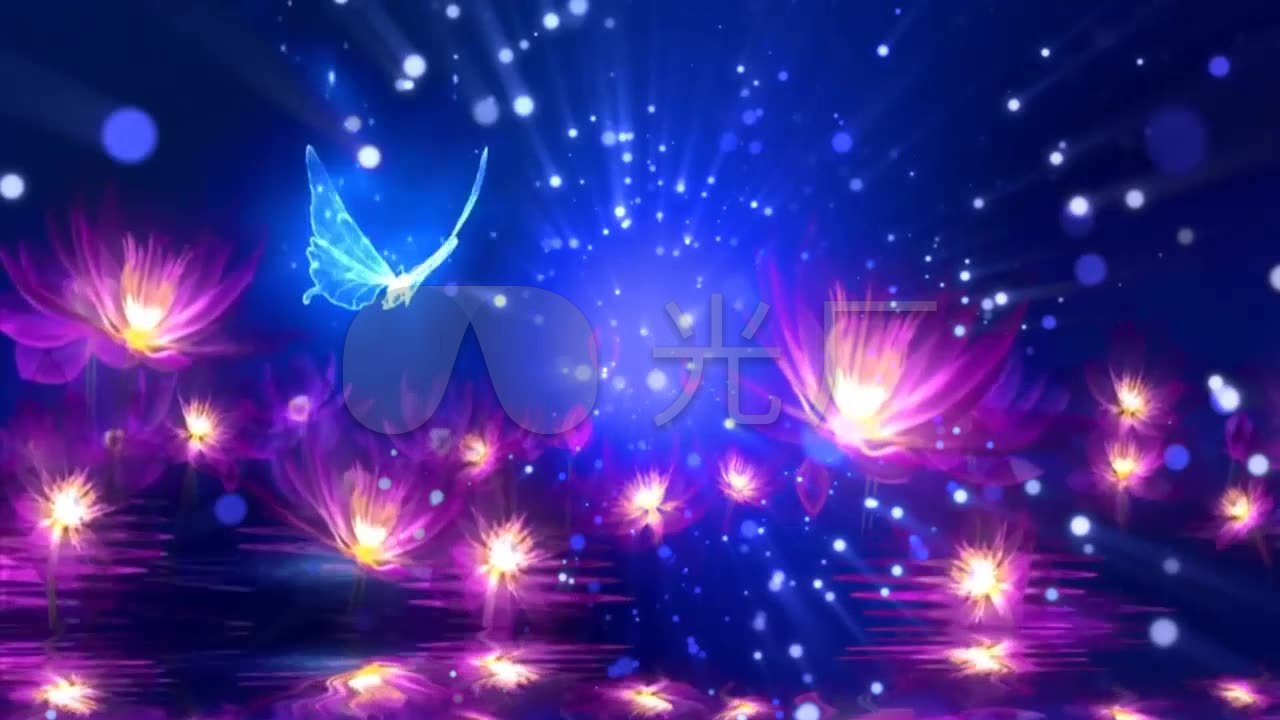 梦幻蝴蝶粒子特效舞台背景led背光素材