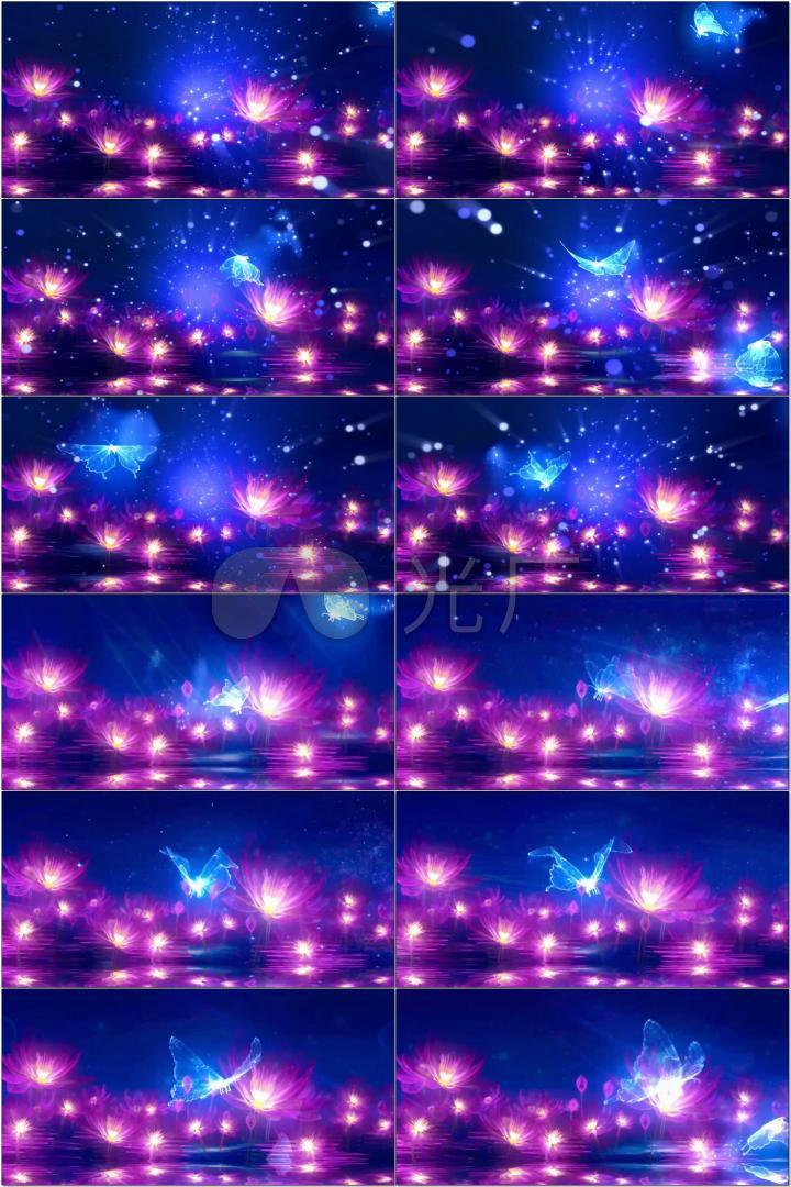 梦幻蝴蝶粒子特效舞台背景led背光素材