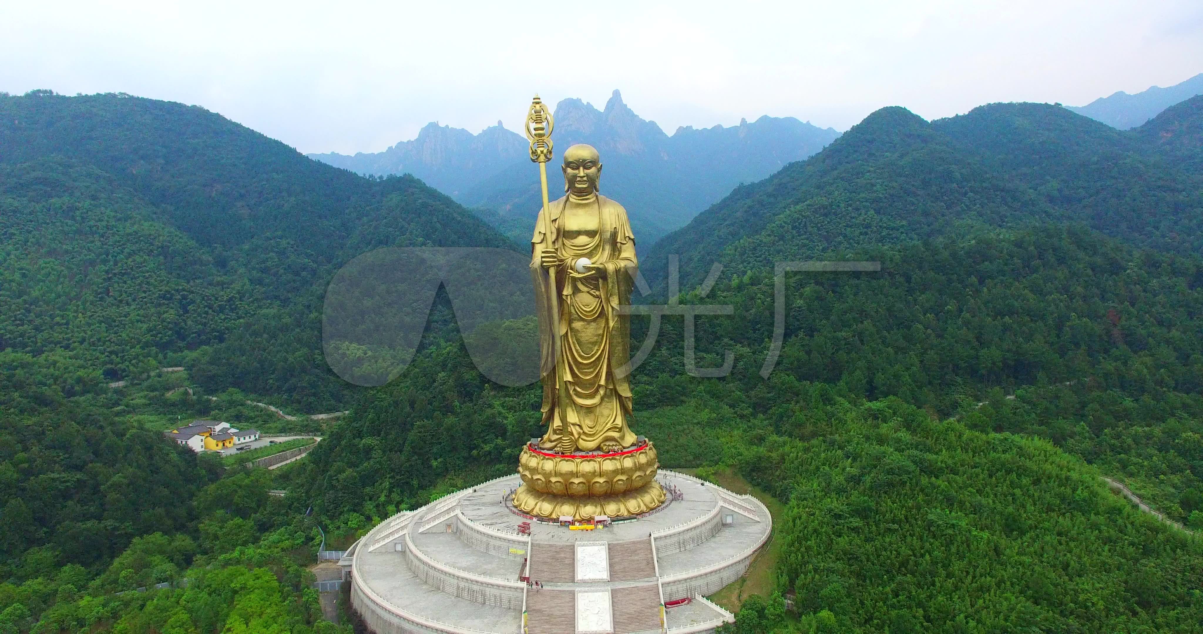 安徽九华山大佛航拍1_4096x2160_高清视频素材下载(:)