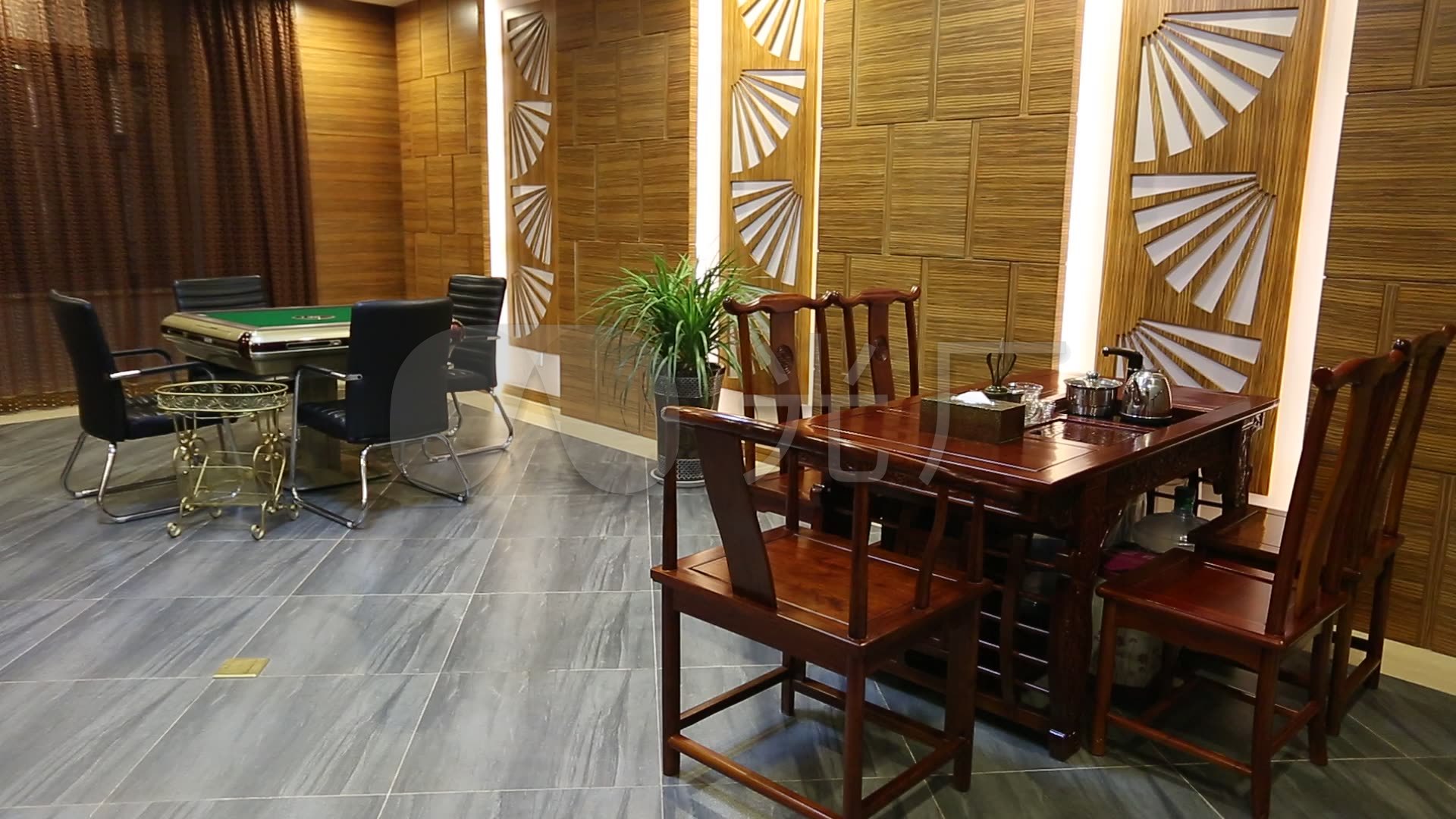 棋牌室茶馆茶楼麻将房_1920x1080_高清视频素材下载