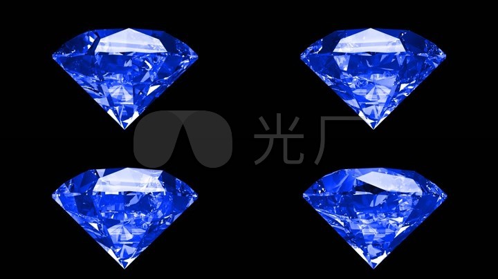 蓝宝石钻石宝石晶莹剔透视频素材蓝色