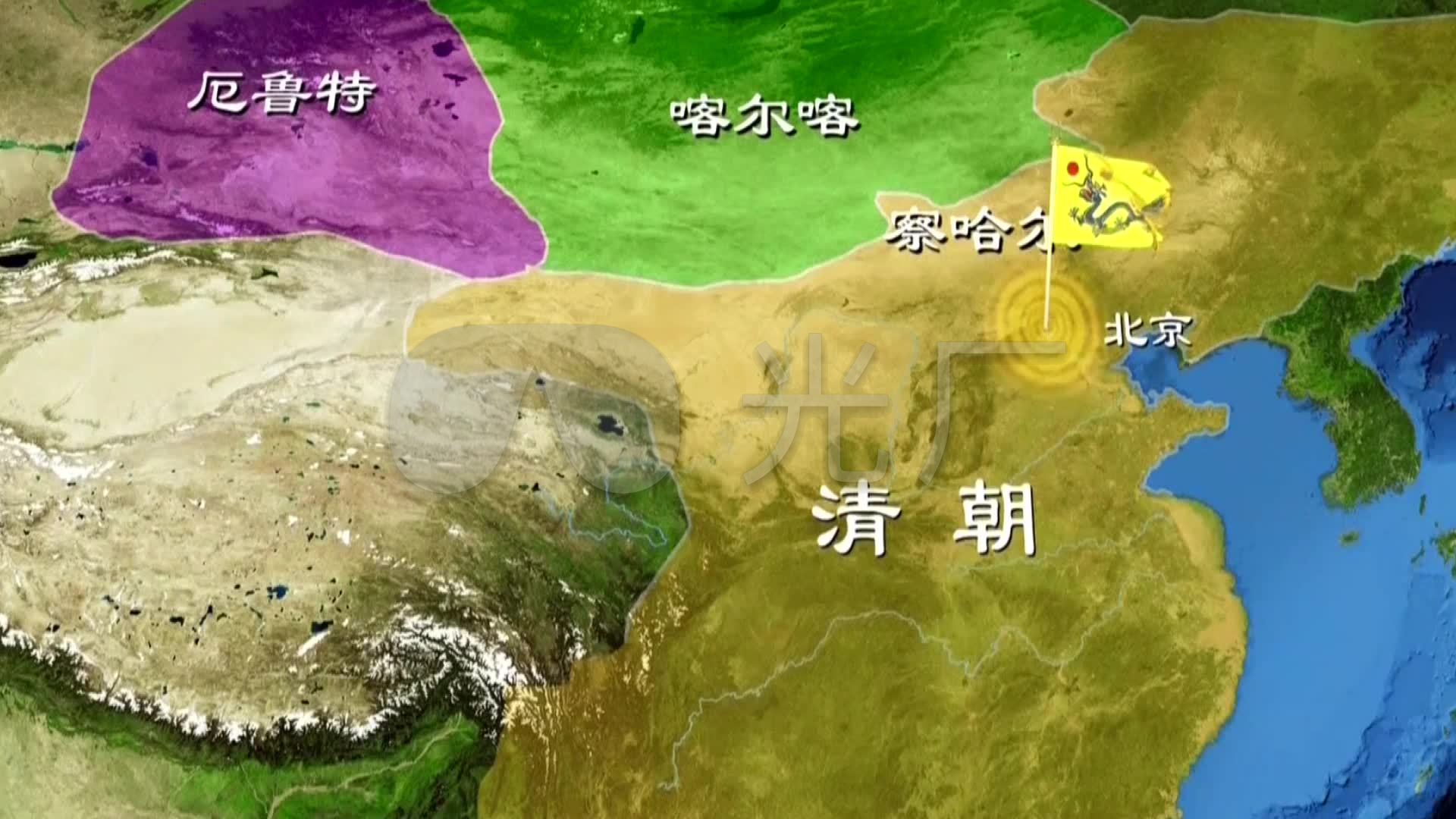 喀尔喀清朝地图领土领地察哈尔北京