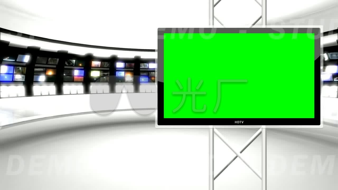 视频素材 影视包装 合成背景 大屏幕虚拟直播间演播室主播绿屏抠像