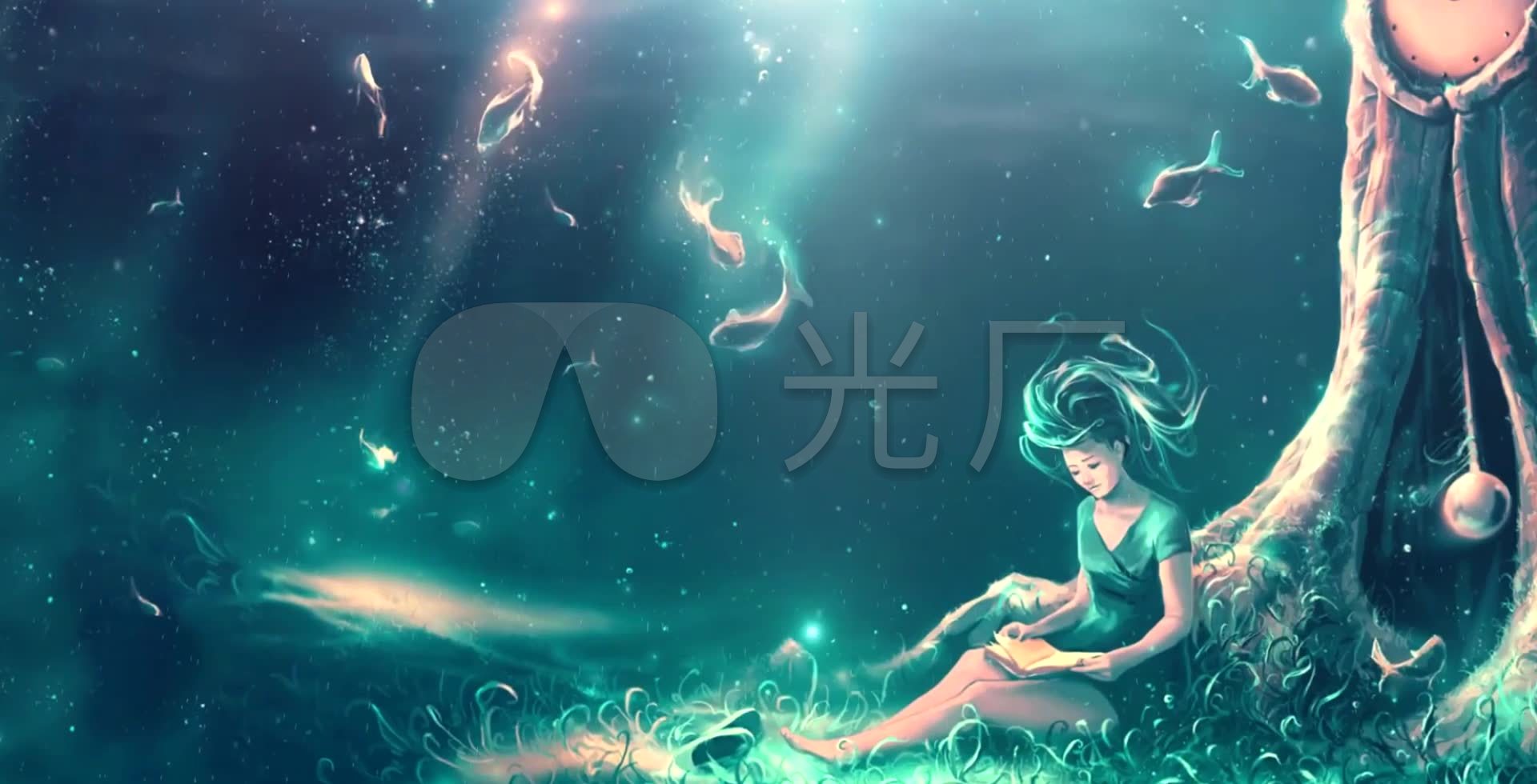 唯美梦幻海洋精灵led背景_1920x980_高清视频素材下载(编号:1697302)