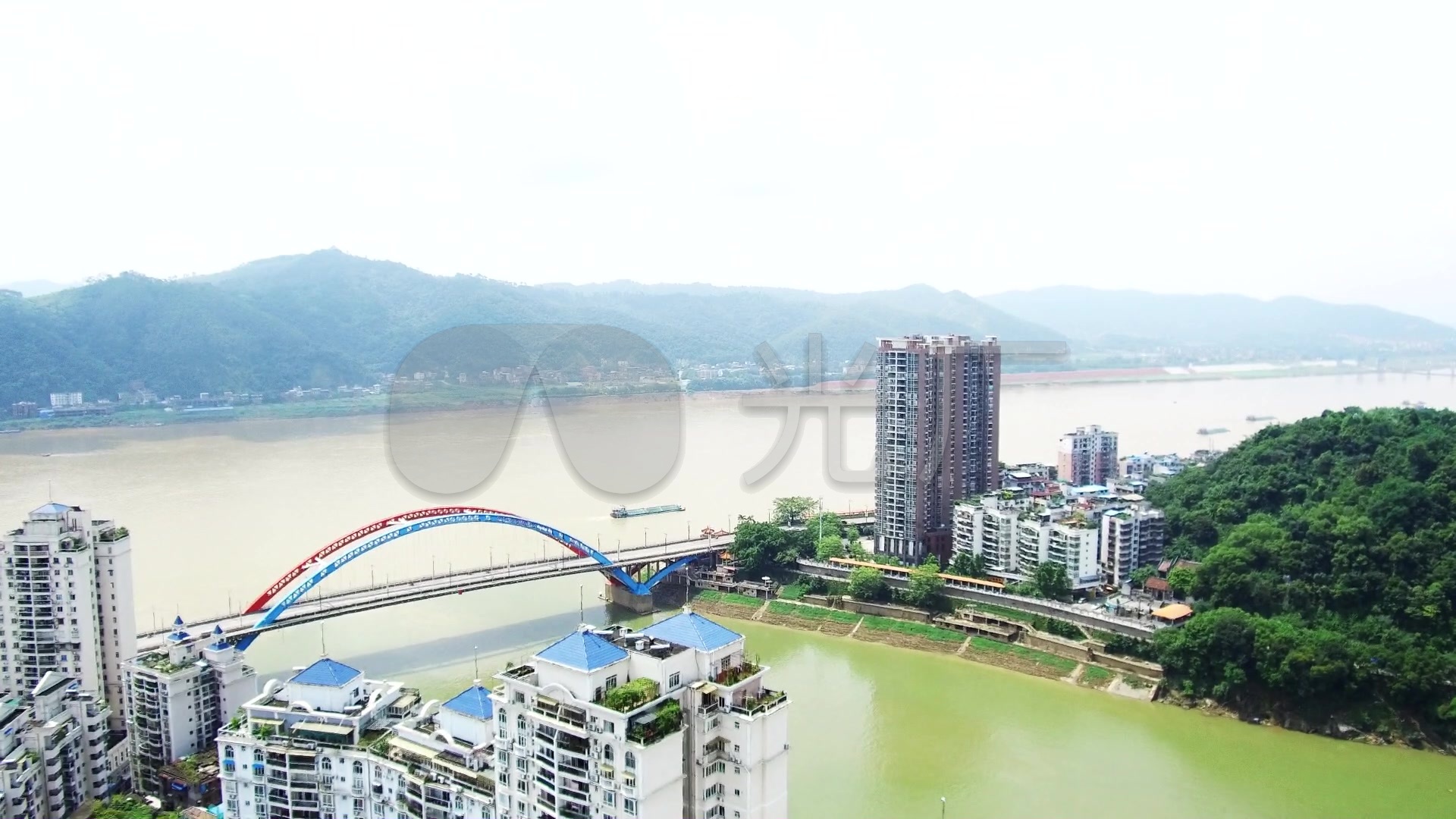 广西梧州桂江航拍_1920x1080_高清视频素材下载(编号