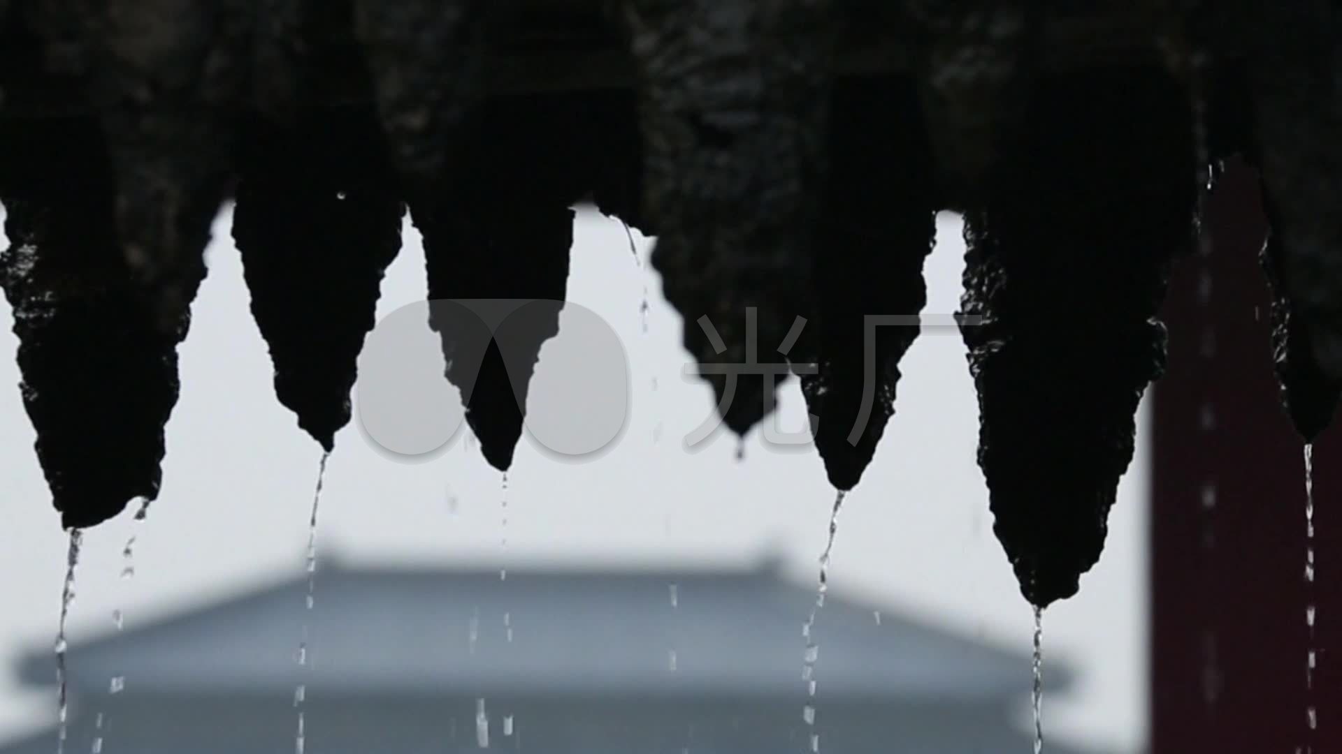 古代房檐滴水瓦雨中滴水_1920x1080_高清视频素材下载(编号:1713248)