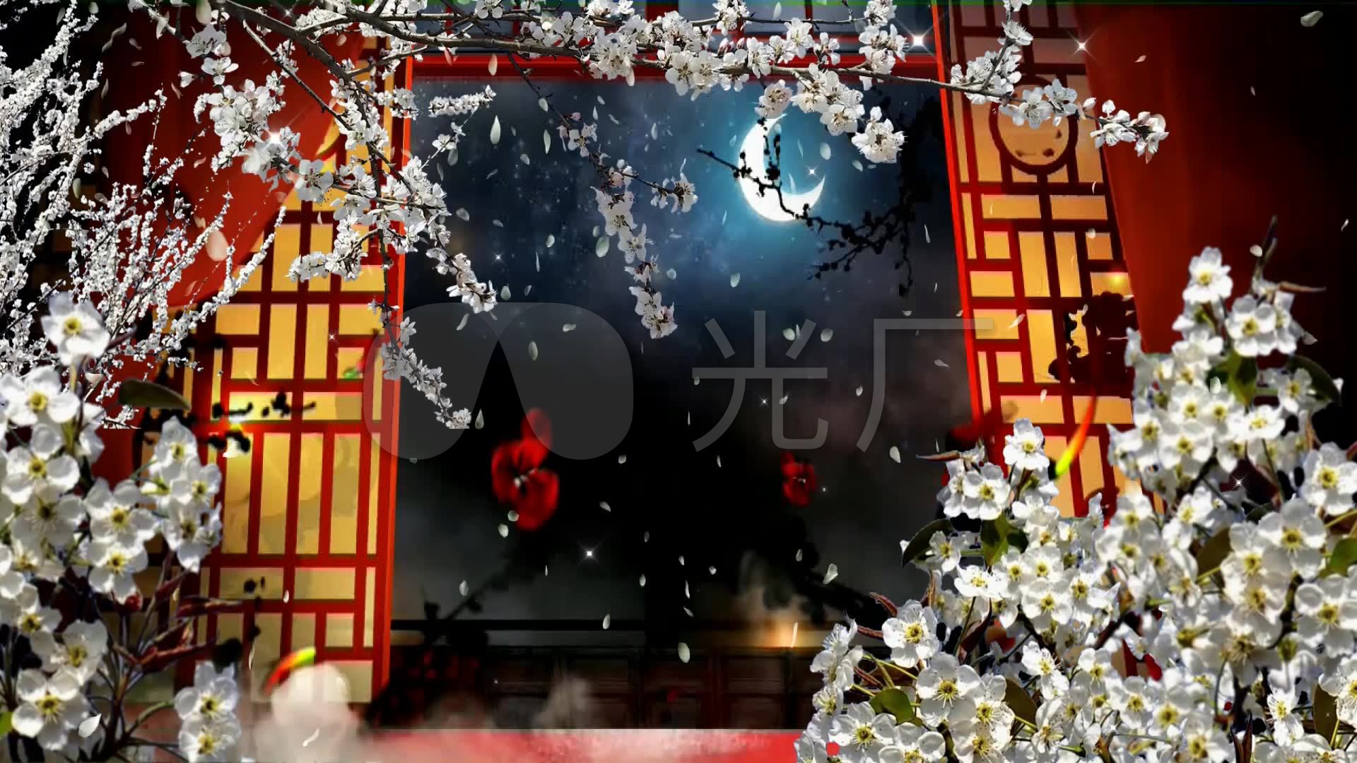 戏曲梨花颂舞台表演背景led动态视频素材_1920x1080