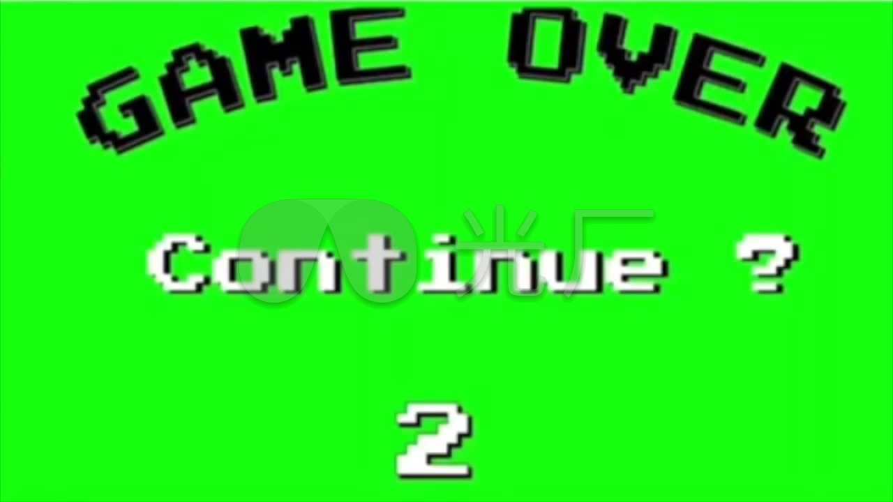 游戏继续游戏gameover绿屏_1280x720_高清视频素材(:)