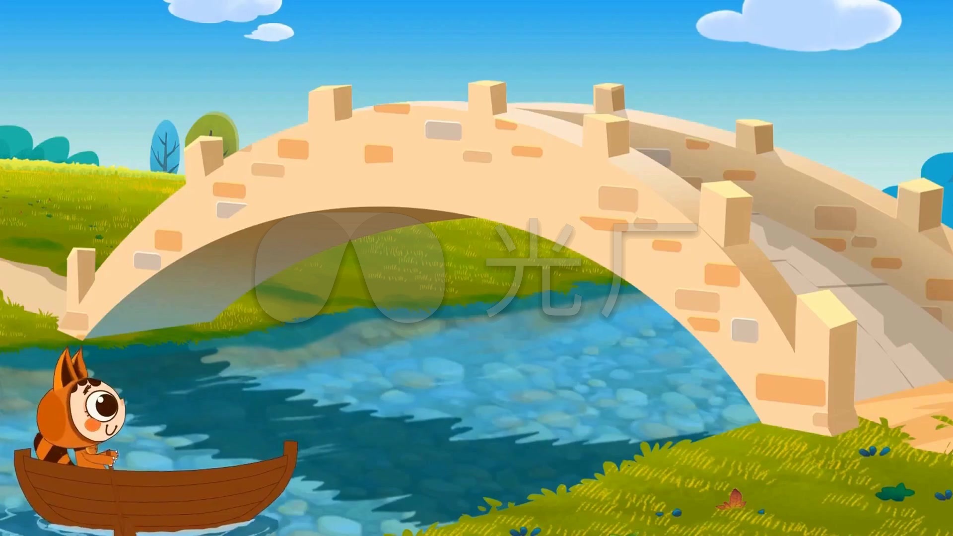 儿歌配乐外婆桥儿童卡通背景_1920x1080_高清视频素材