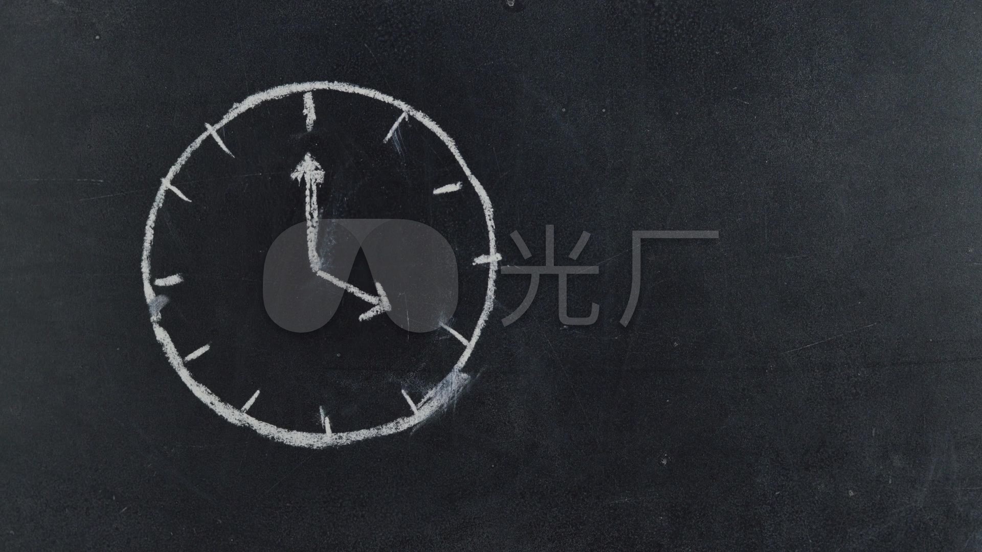 手绘粉笔简笔画时钟指针旋转时间高清视频_1920x1080_高清视频素材