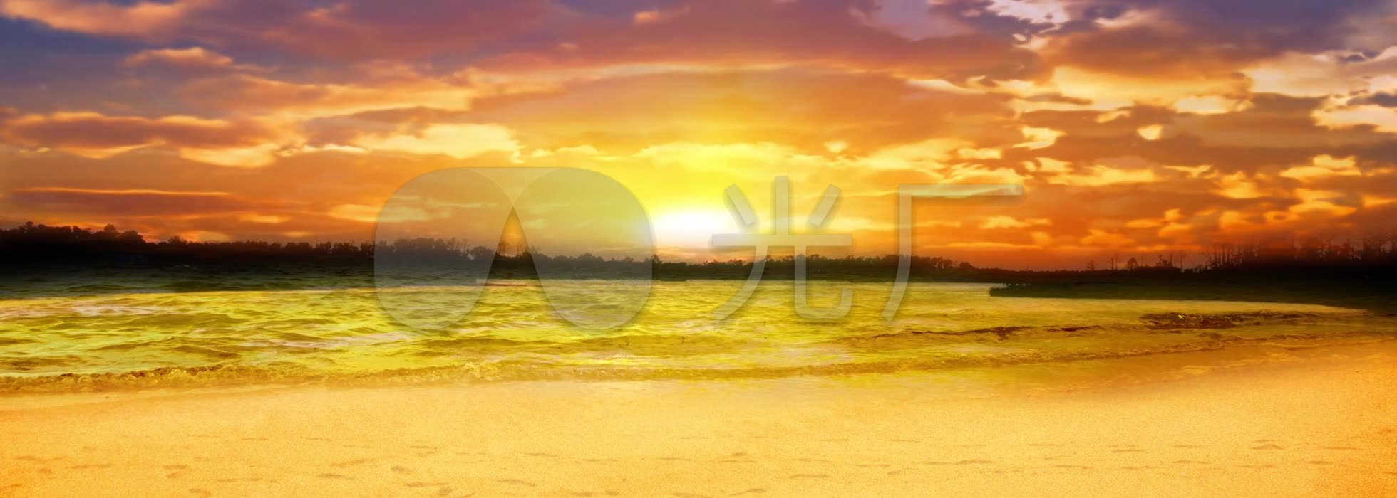 视频素材 实拍视频 自然风景 金色霞光海边  来自视频原始文件或预览