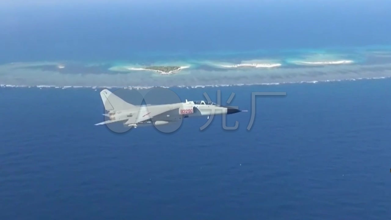 中国空军南海巡逻视频素材_1280x720_高清视频素材(:)