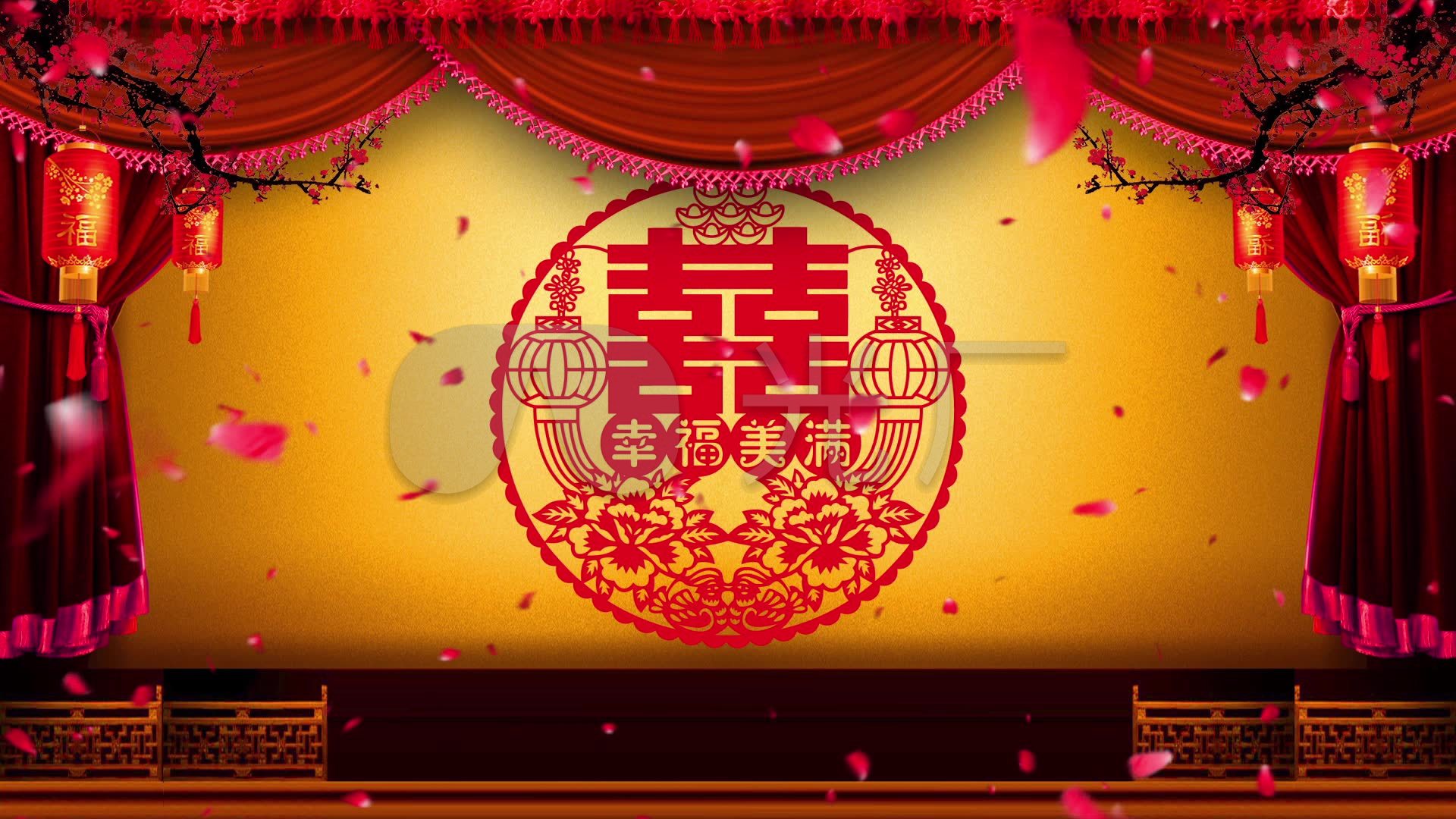 古典中国风中式喜字婚礼视频_1920x1080_高清视频素材