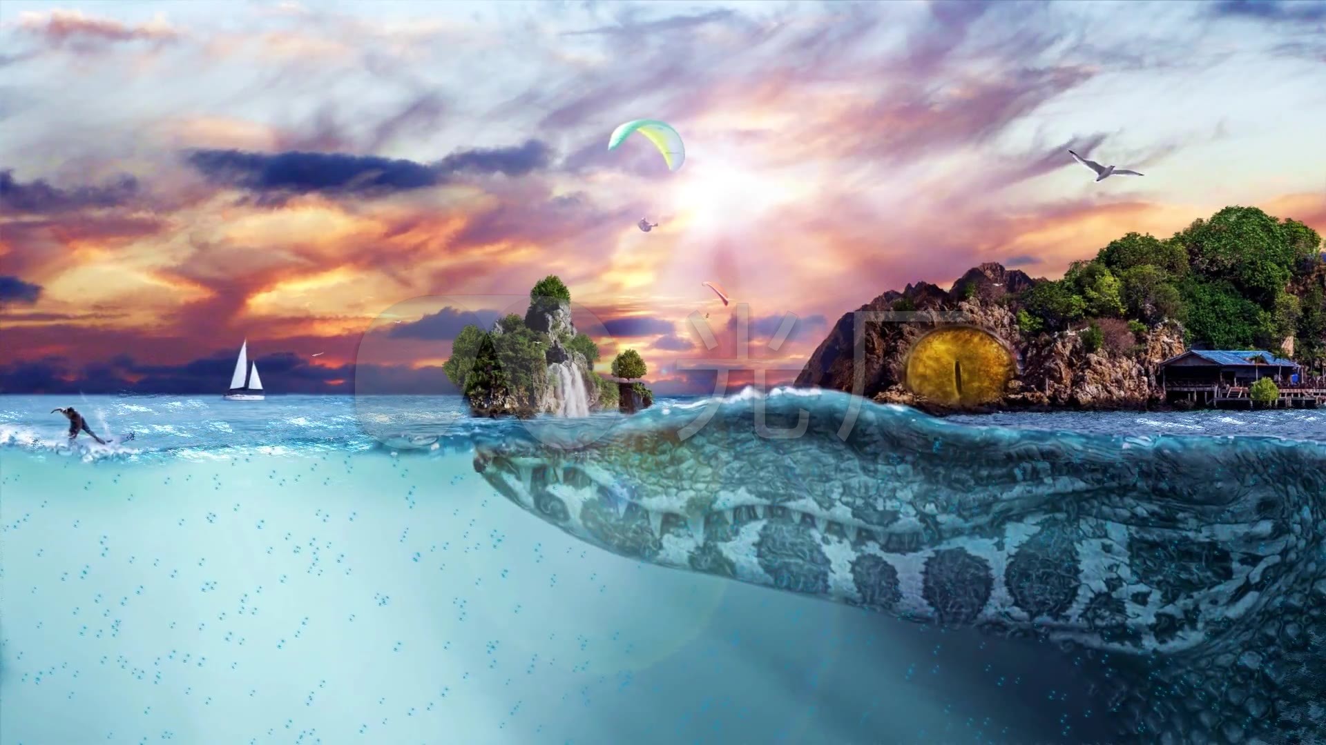 壁纸1920x1080海洋,壁纸1920x1080 梦幻海洋_1920x1080_高清视频素材下载(编号:1774572)