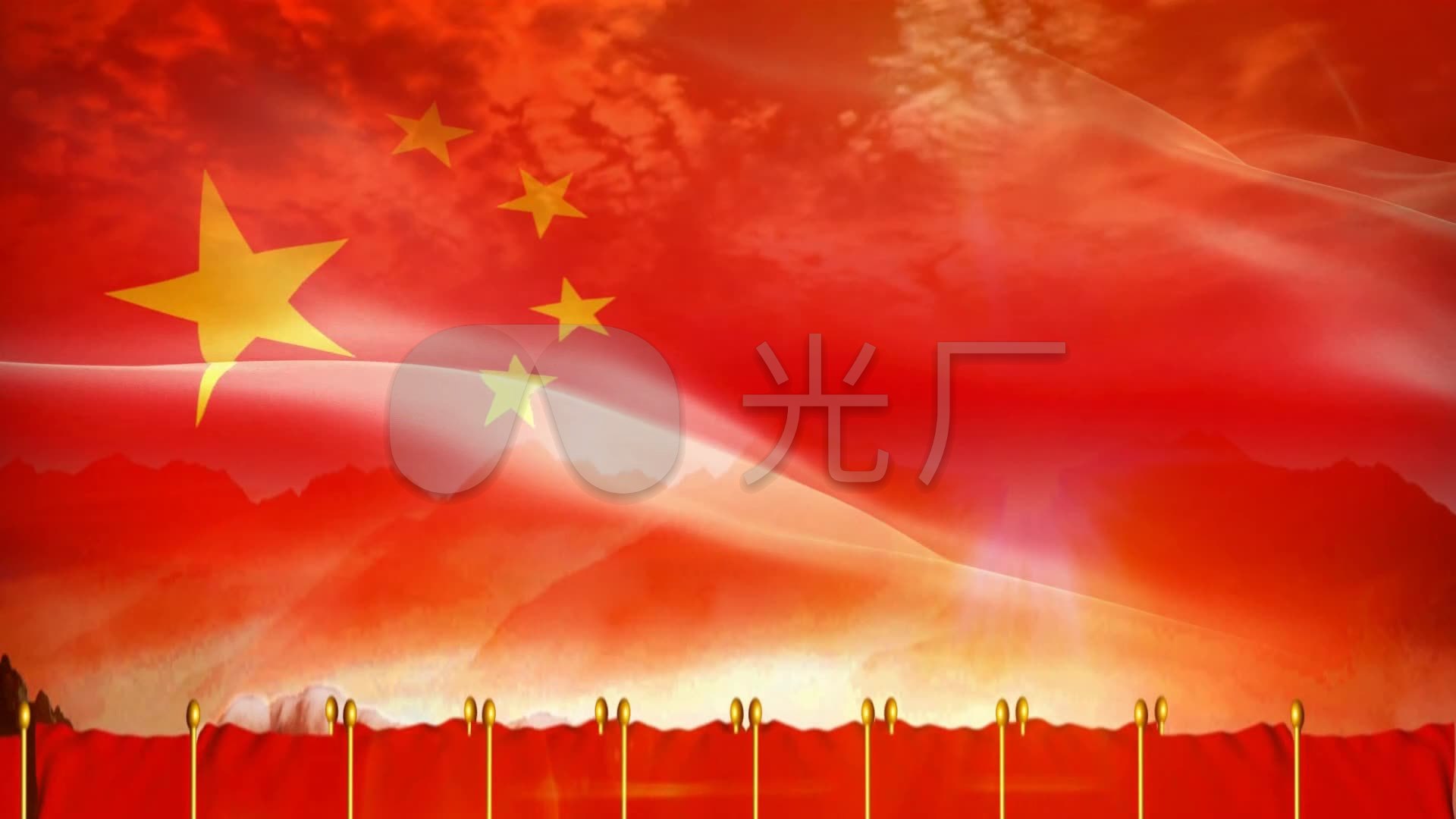 绣红旗刀郎爱国歌曲舞台背景配乐成品_1920x1080_高清