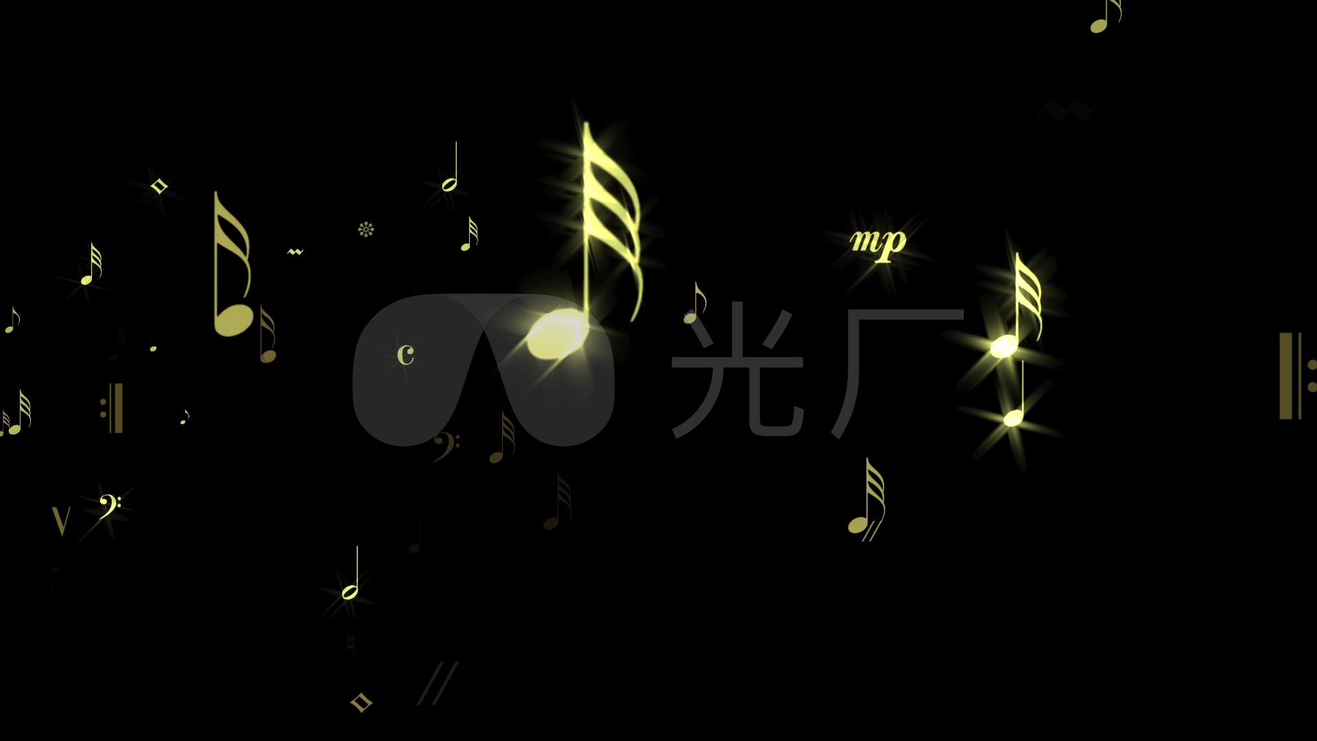 原版唯美金色音符合成_1920x1080_高清视频素材下载