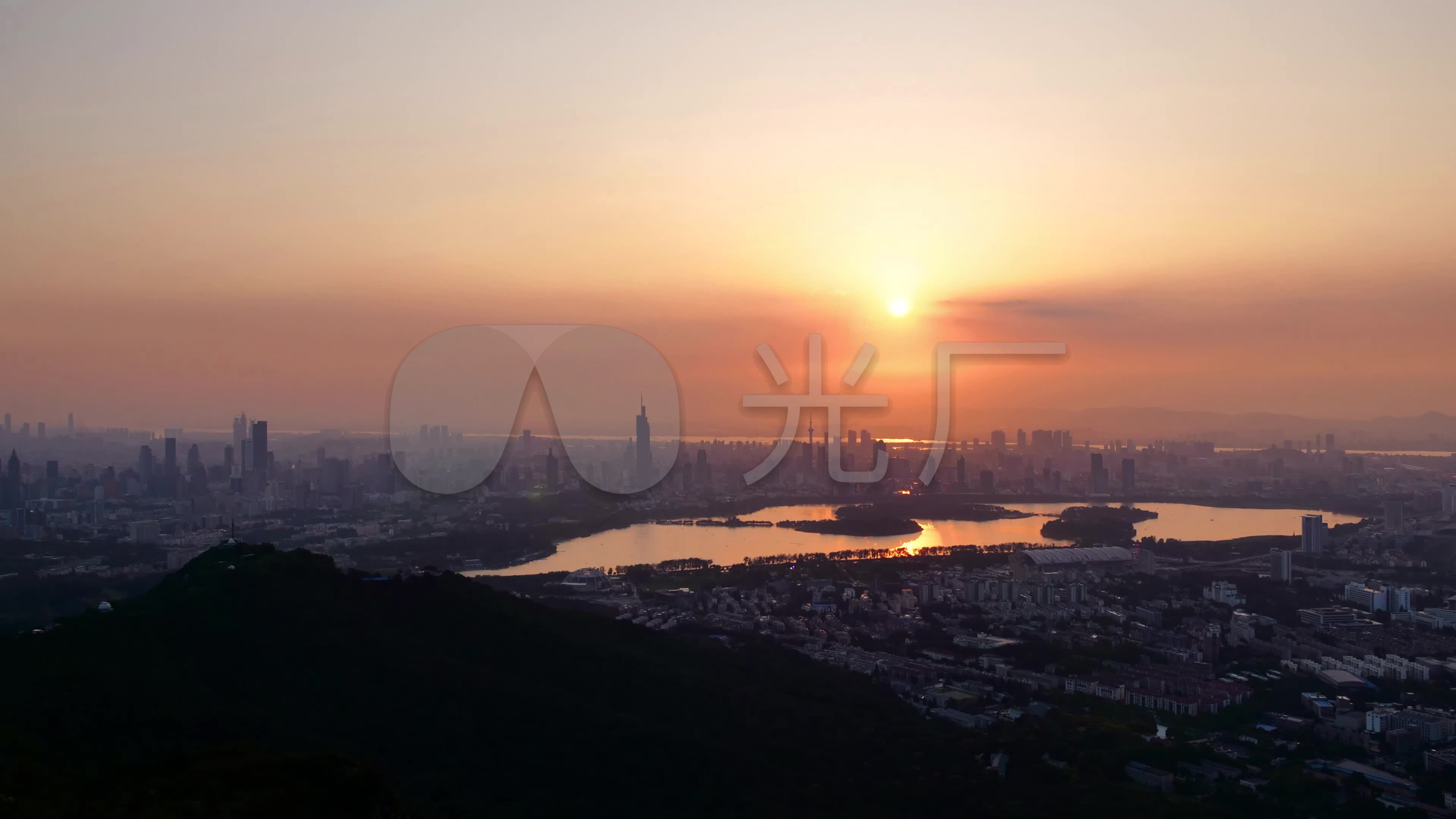 4k紫金山南京日落