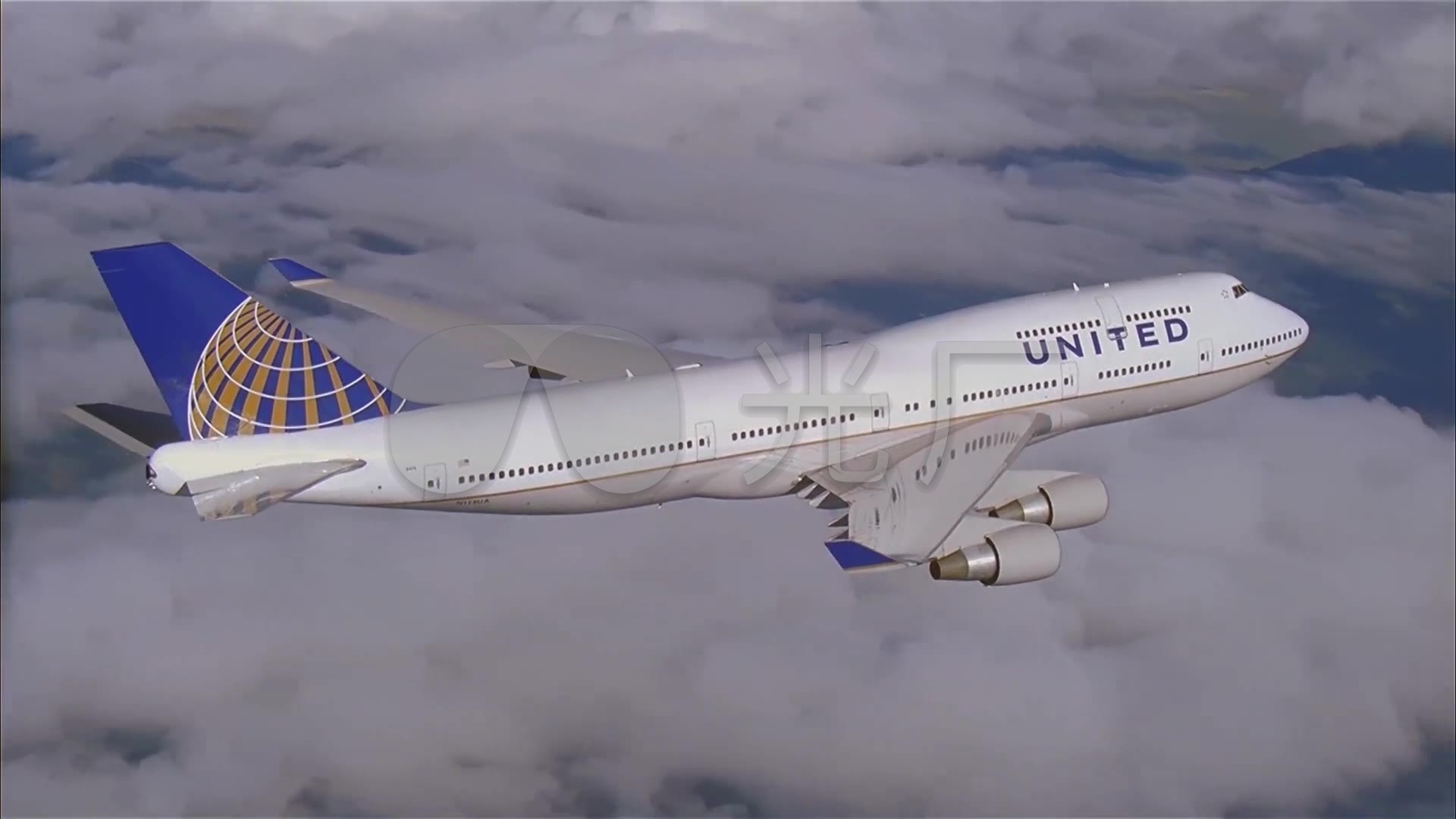 波音747飞机飞行_1920x1080_高清视频素材下载(编号:)