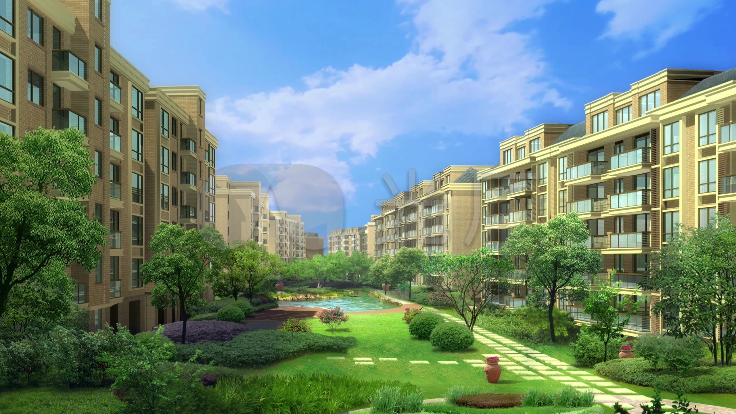 2k小品小区动态背景场景